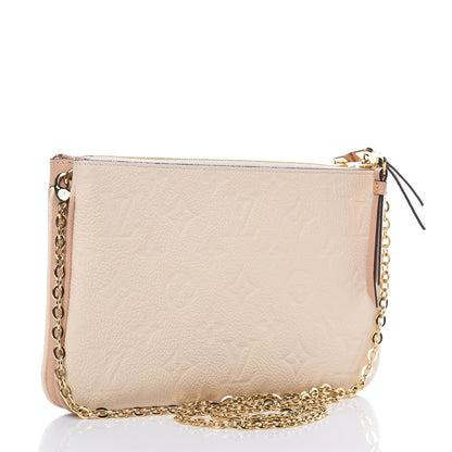 Louis Vuitton Empreinte Double Zip Pochette Beige Rose Creme 3 of 10