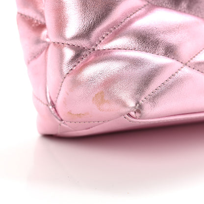 Saint Laurent Metallic Lambskin Quilted Sade Puffer Envelope Clutch Pink 9 of 9