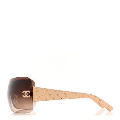 Chanel Metallic Quilted CC Sunglasses 4157-Q Beige 3 of 9
