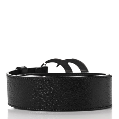 Gucci Textured Dollar Calfskin Nickel Double G 40mm Belt 70 28 Black 2 of 6