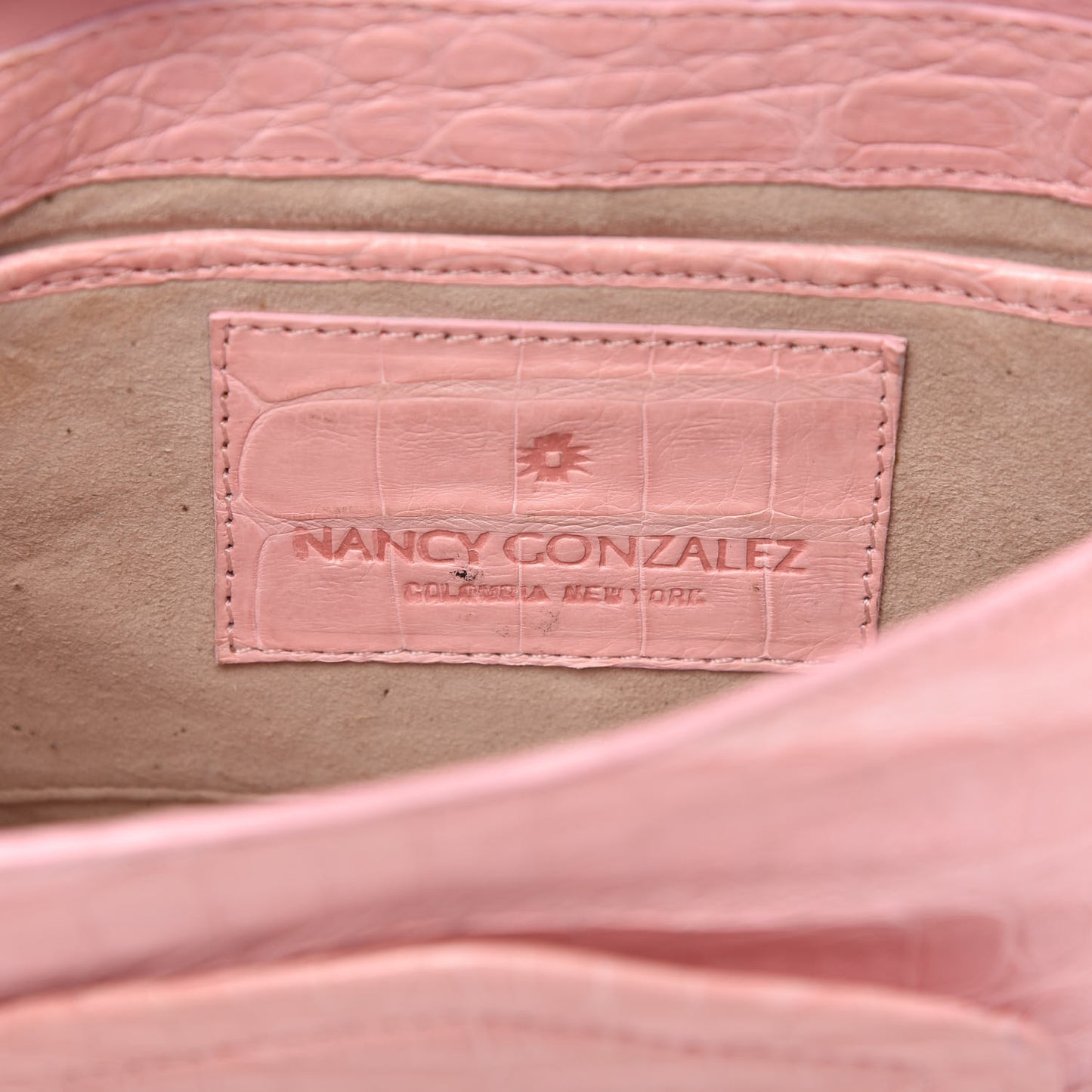 Crocodile Flap Belt Bag Pink