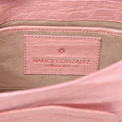 Nancy Gonzalez Crocodile Flap Belt Bag Pink 9 of 11