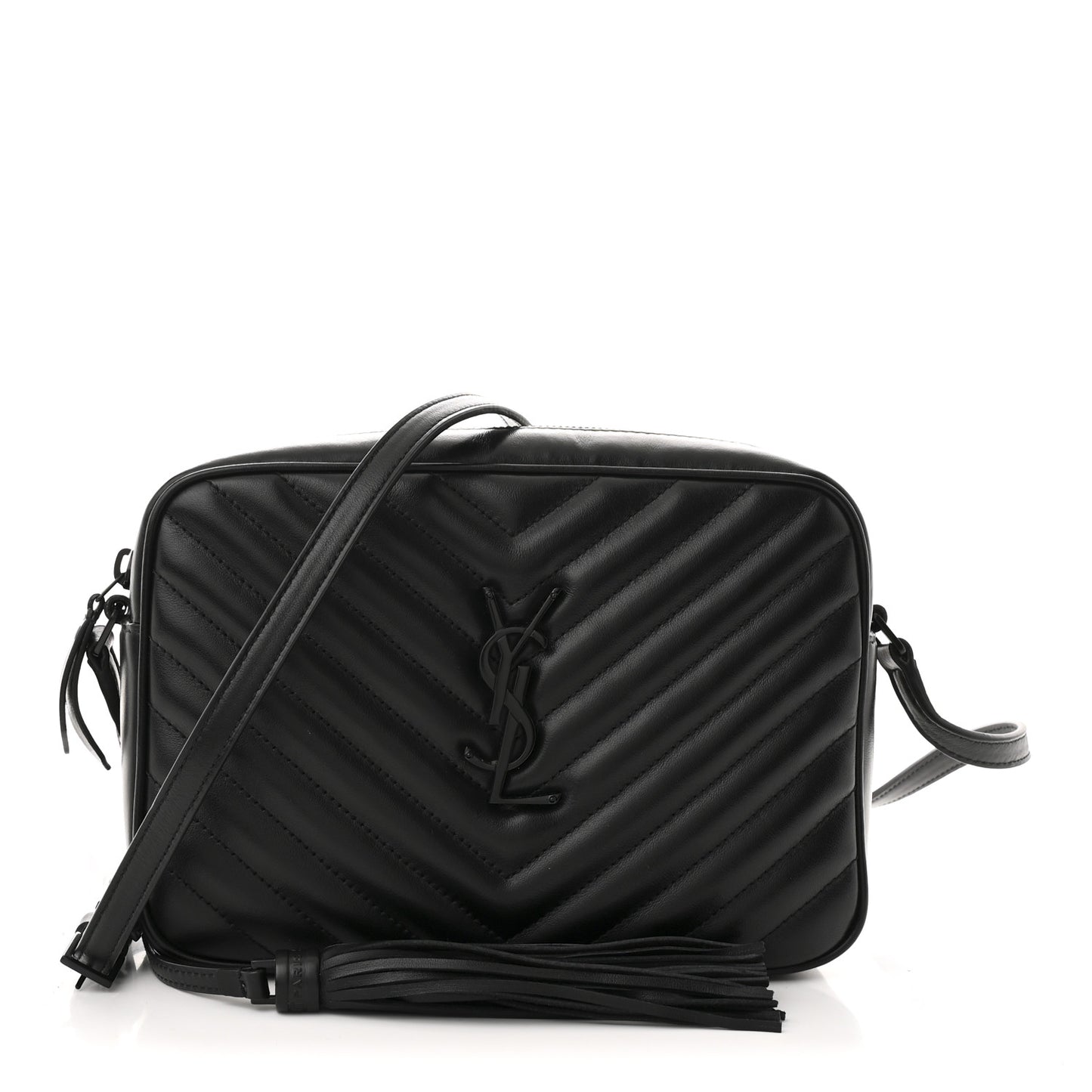 Calfskin Matelasse Monogram Monochrome Lou Camera Bag Black