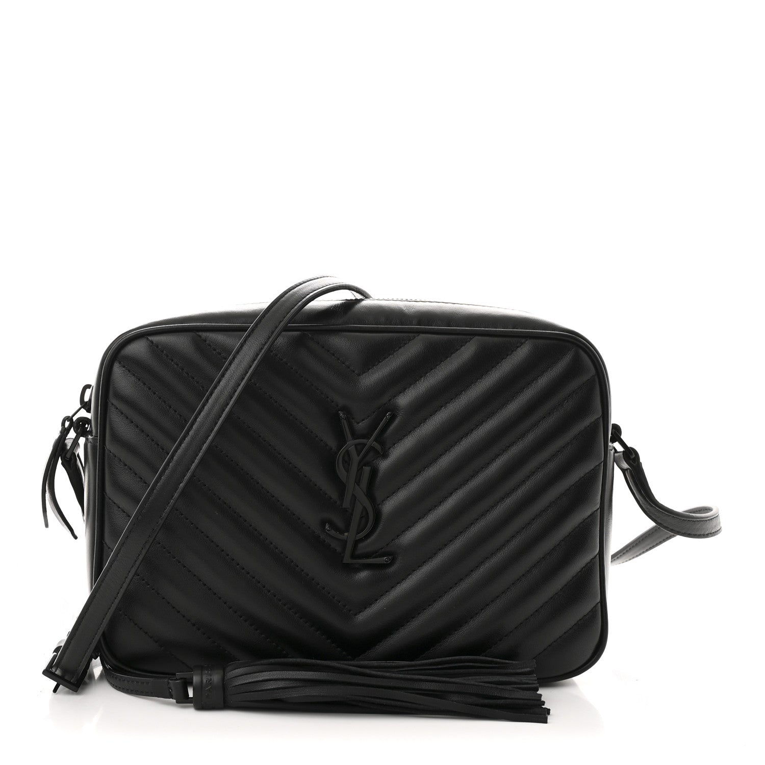 Saint Laurent Calfskin Matelasse Monogram Monochrome Lou Camera Bag Black 1 of 10