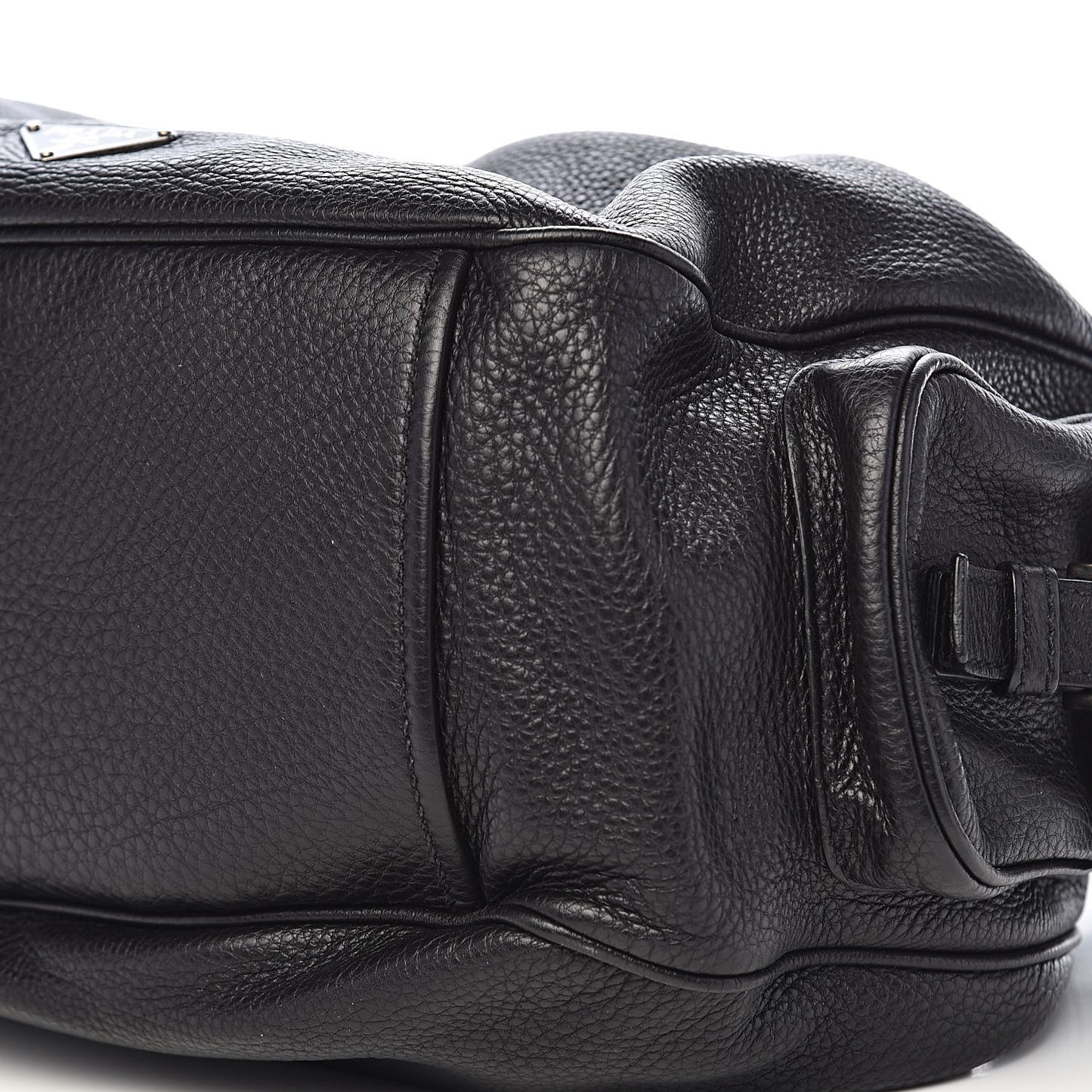 Vitello Daino Drawstring Bucket Black