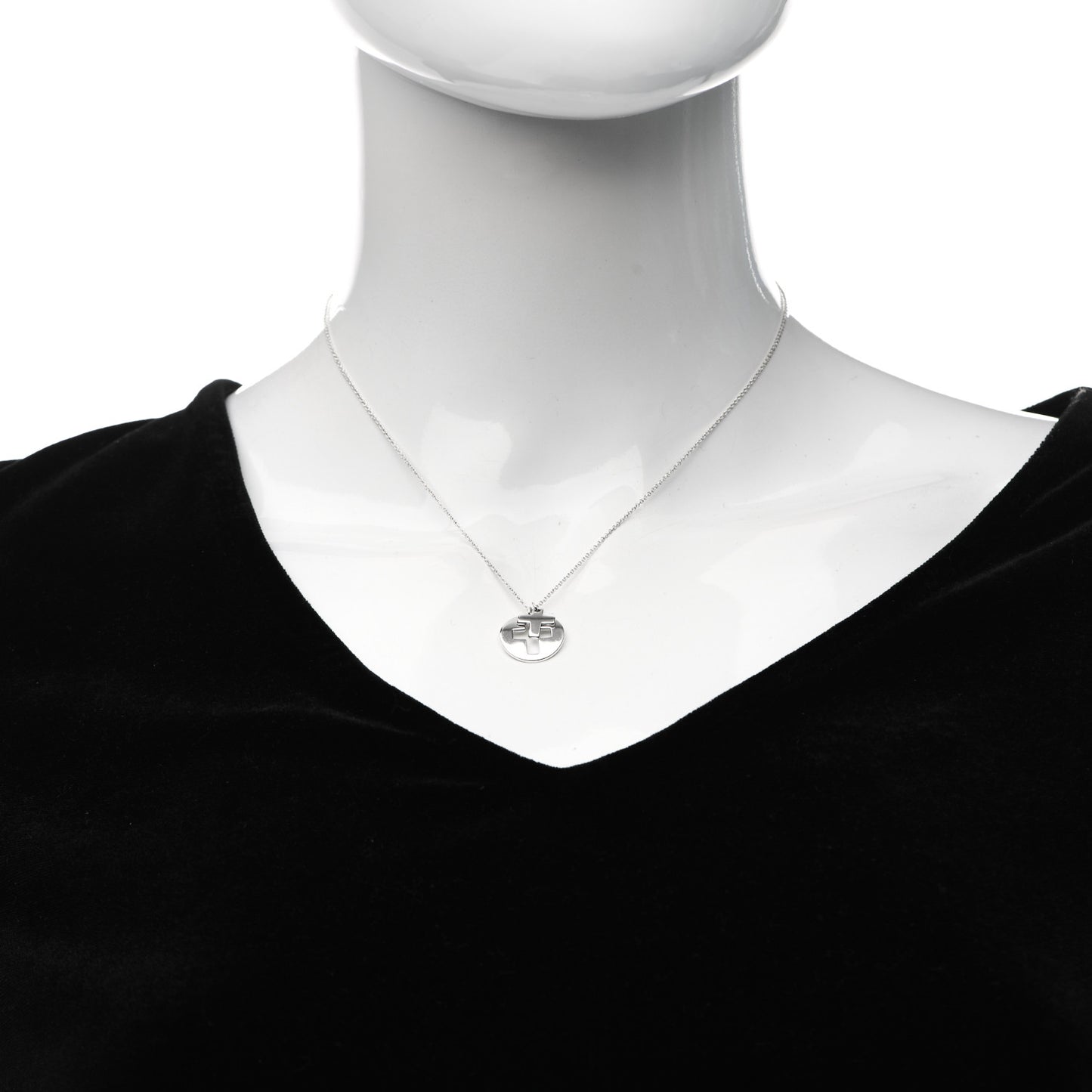 Sterling Silver Cross Cutout Pendant Necklace