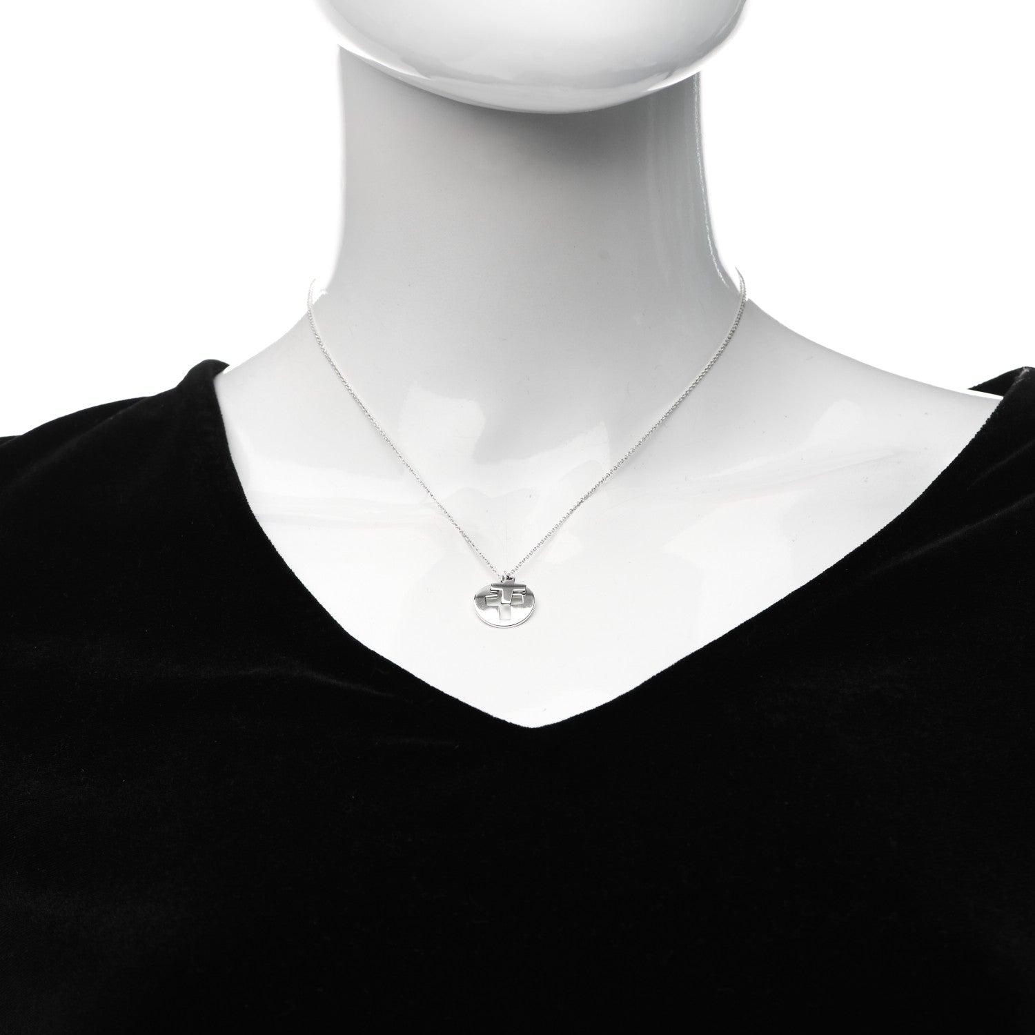 Tiffany Sterling Silver Cross Cutout Pendant Necklace 2 of 5