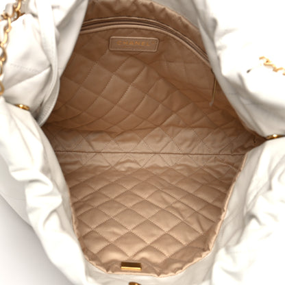Chanel Shiny Calfskin Quilted Chanel 22 White 6 of 12