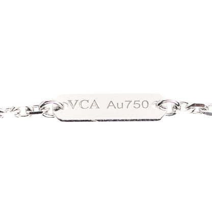 Van Cleef & Arpels 18K White Gold Chalcedony Vintage Alhambra Pendant Necklace 6 of 7