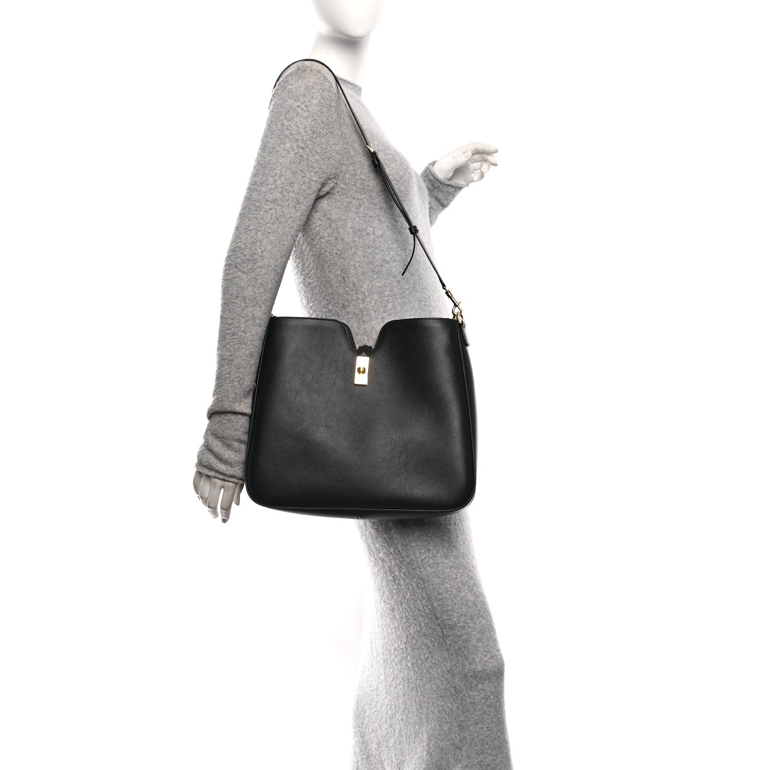 Celine Smooth Calfskin Medium Camille 16 Soft Bag Black 2 of 11
