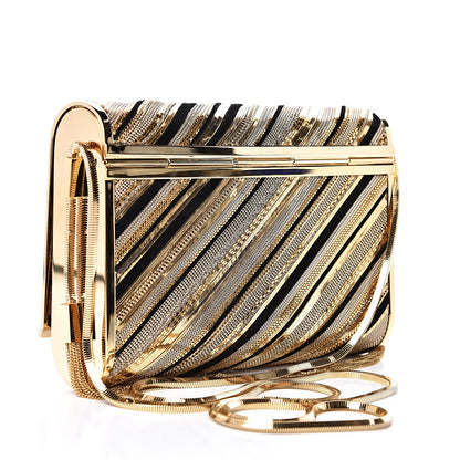 Saint Laurent Suede Chain Inlay Tassel Monogram Kate Crossbody Bag Gold 2 of 8