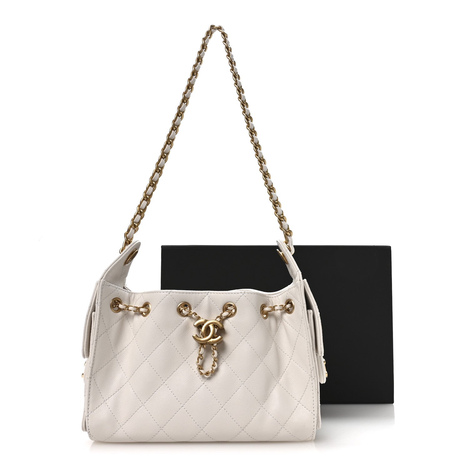 Chanel Caviar Quilted Mini Chanel 25 Handbag White 20 of 21