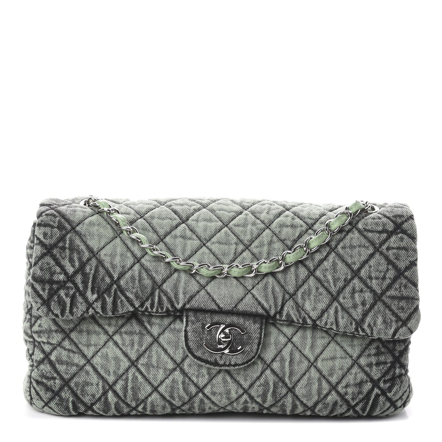 Denim Quilted Denimpression Flap Green Black