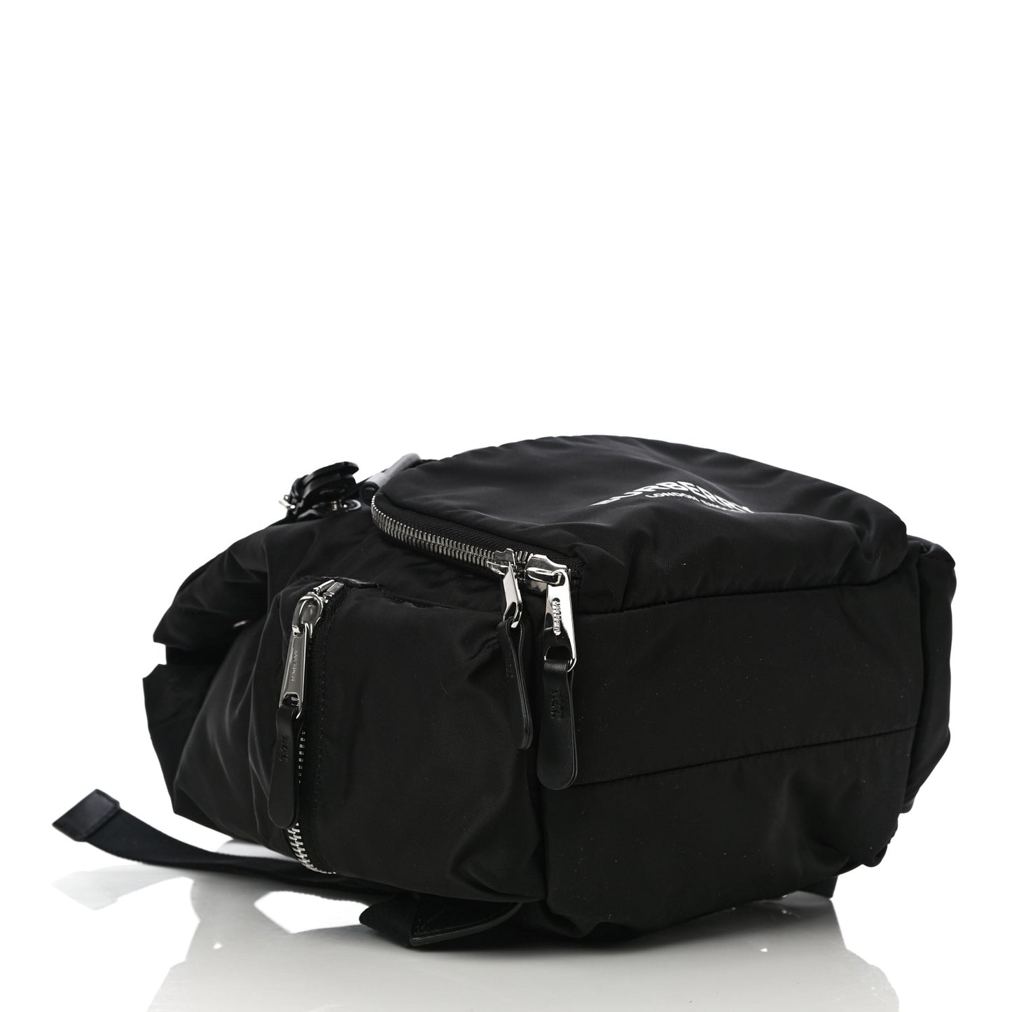 Nylon Logo Print Medium Rucksack Backpack Black