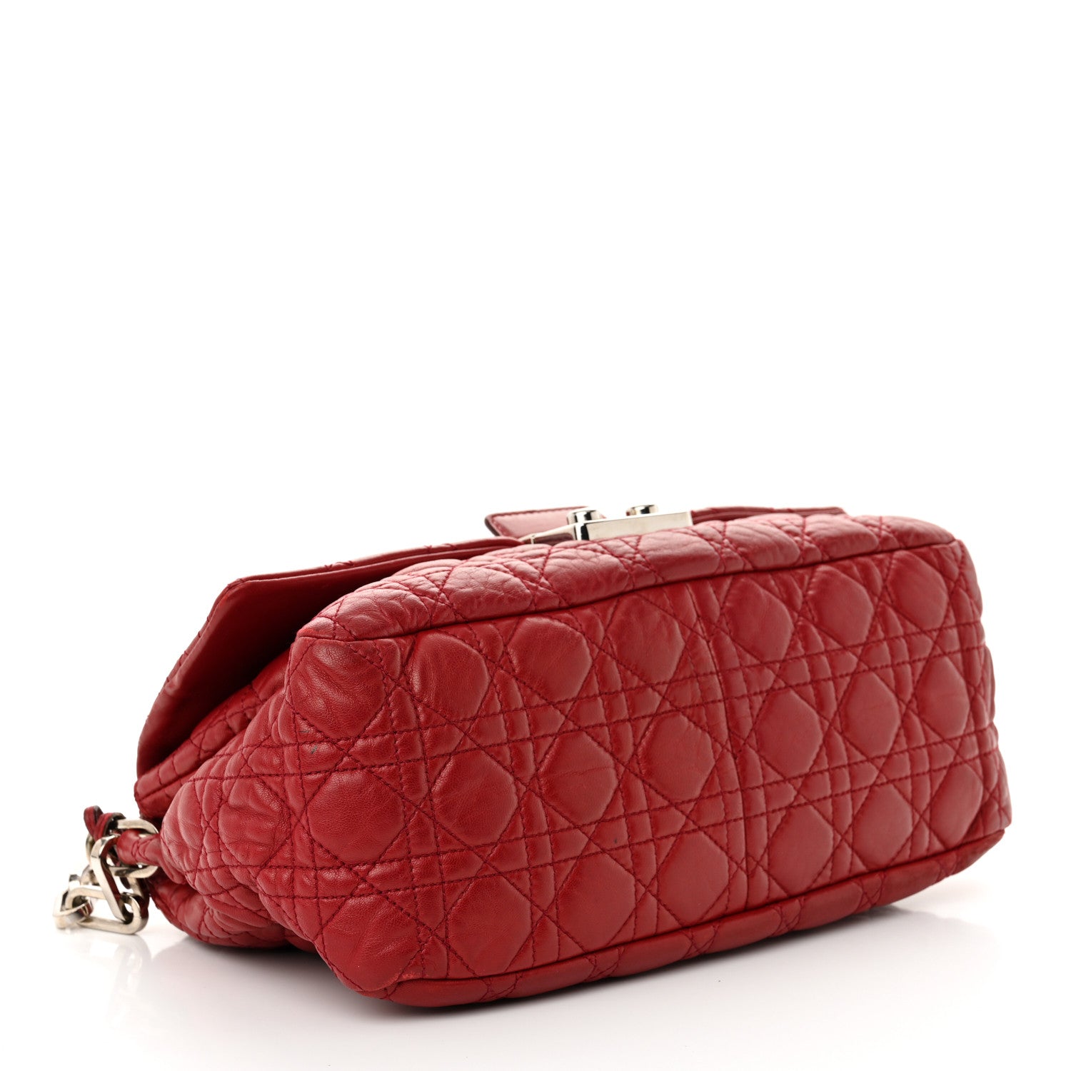 Christian Dior Lambskin Cannage Medium New Lock Flap Red 4 of 14