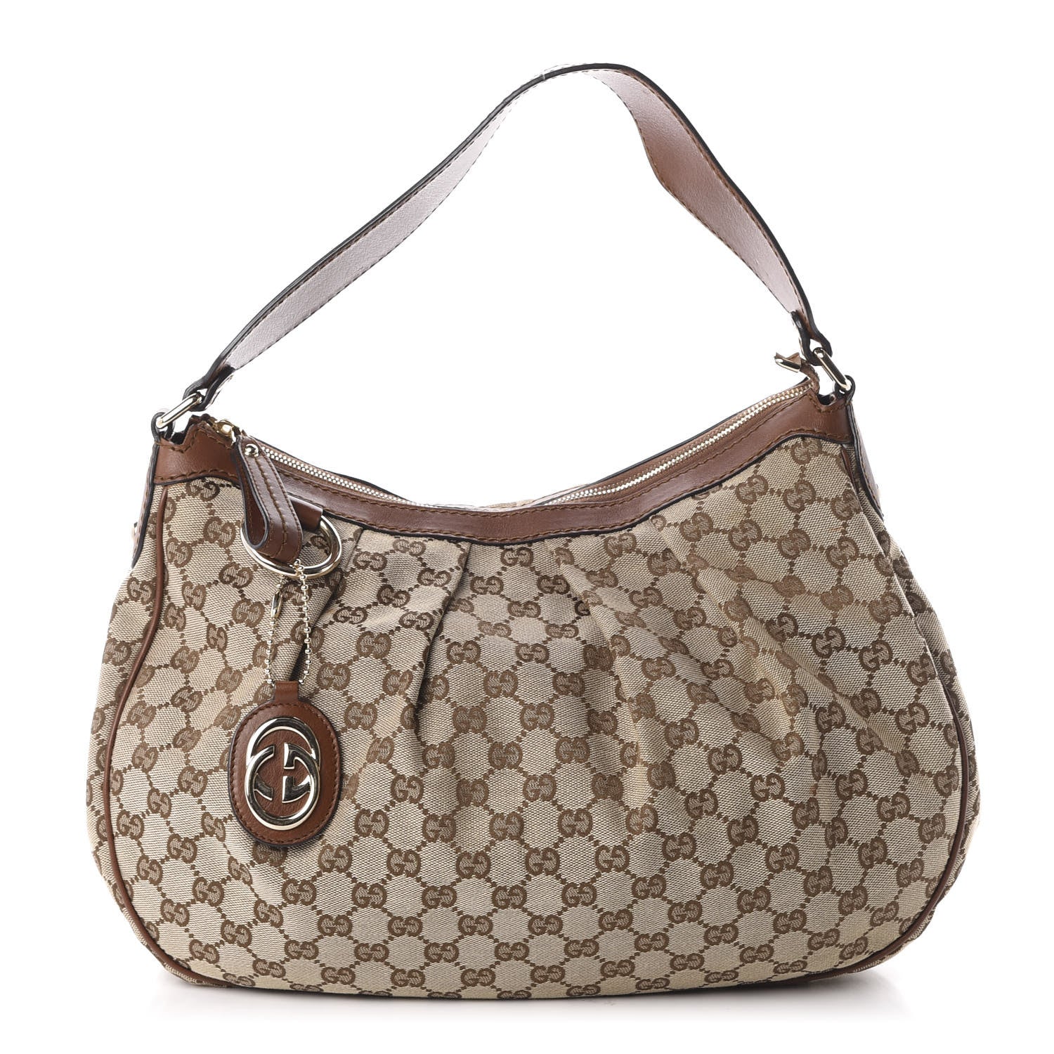 Gucci Monogram Medium Sukey Hobo Brown 1 of 11