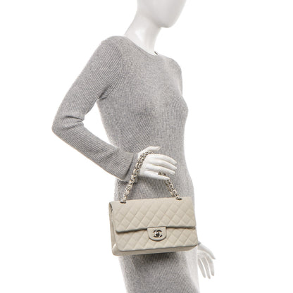 Chanel Iridescent Caviar Quilted Medium Double Flap Off White 2 of 10