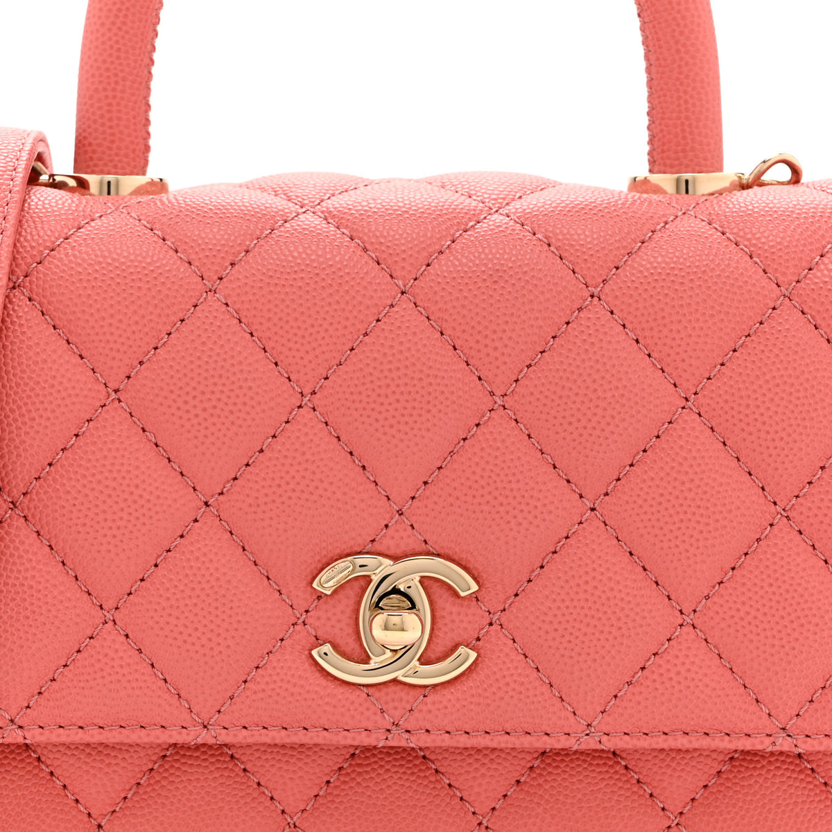 Chanel Caviar Quilted Mini Coco Handle Flap Dark Pink 8 of 10