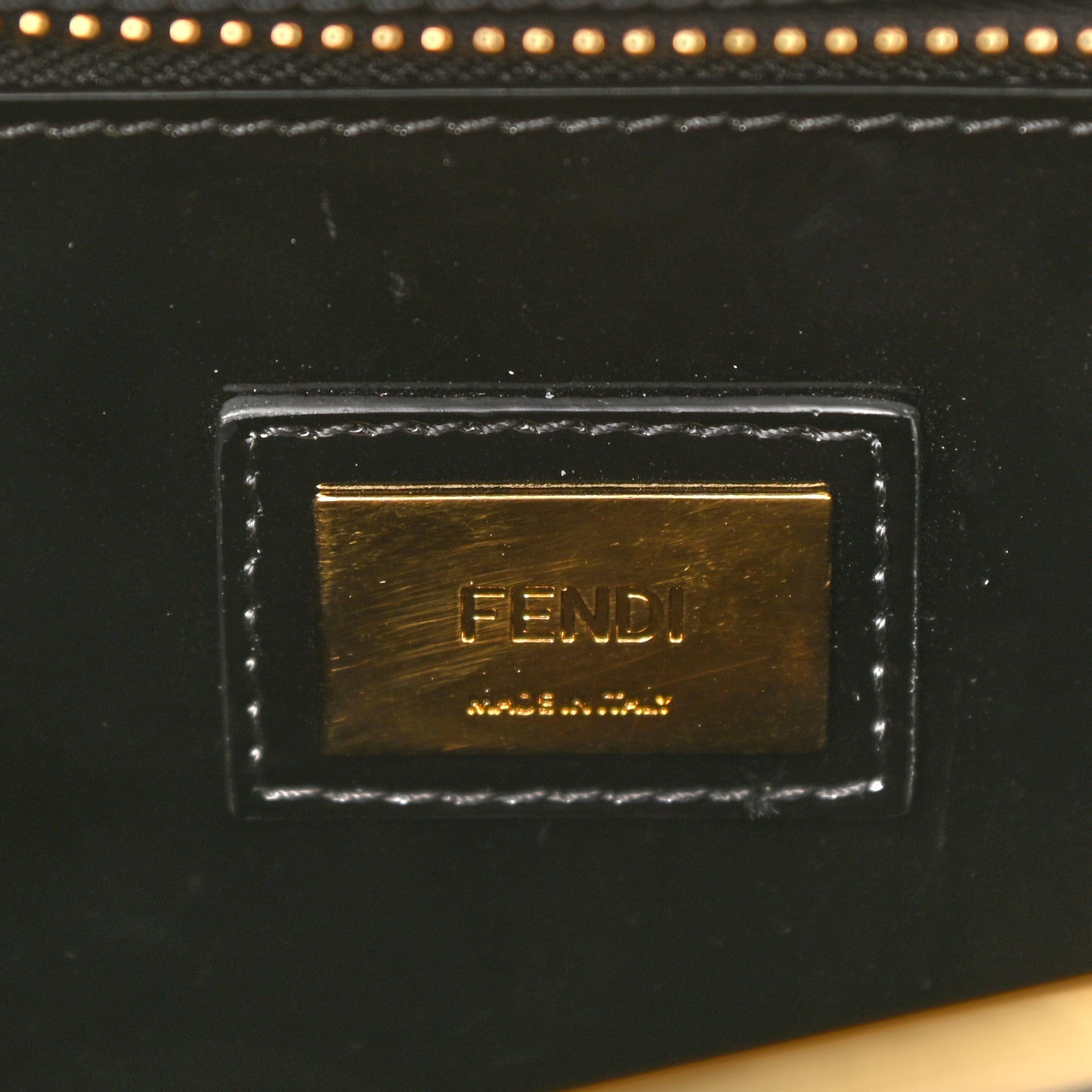 Shearling Vitello Vernice Mou Pequin Striped Medium Peekaboo Iconic Satchel Tobacco Black