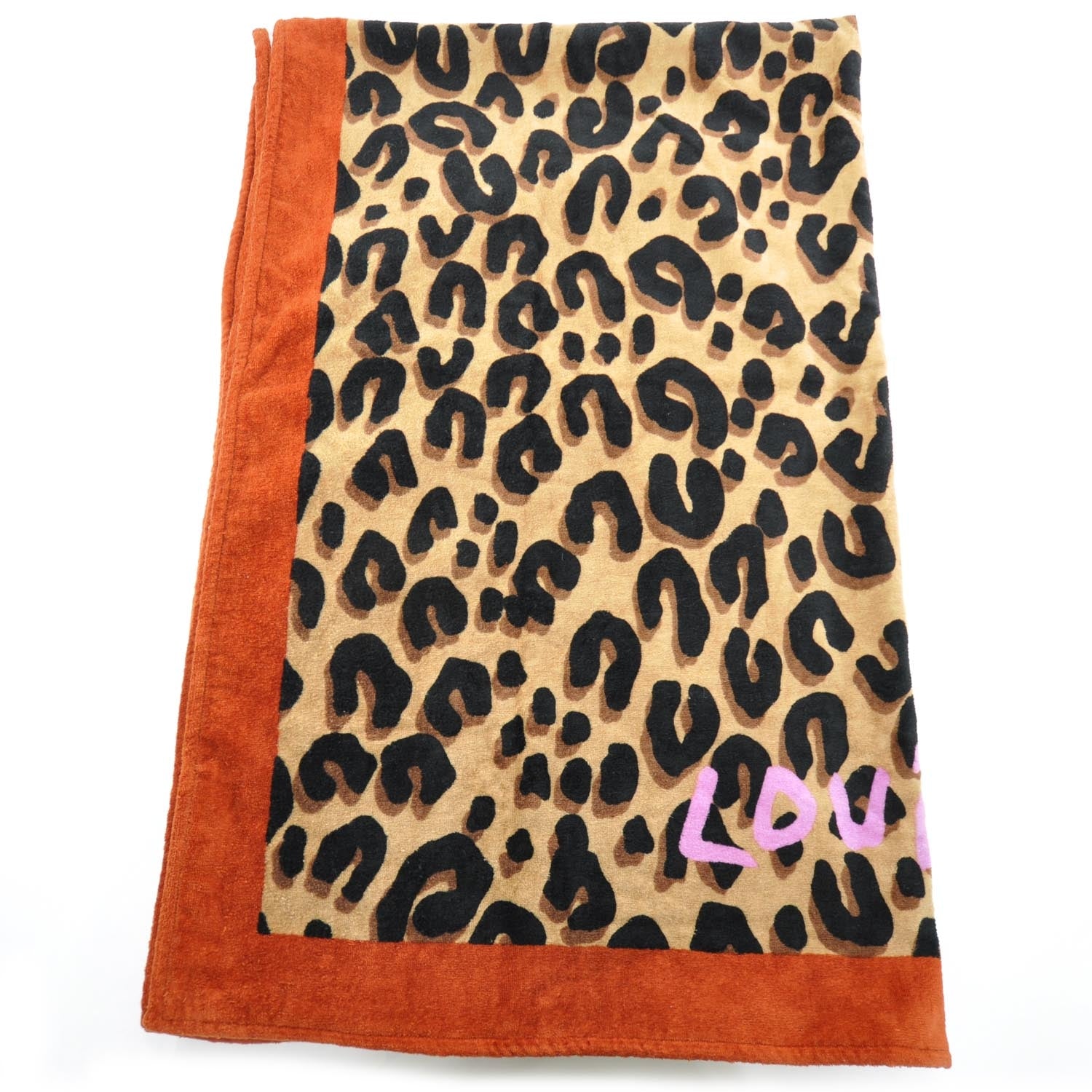 Louis Vuitton Cotton Leopard Beach Towel Marron Brown 2 of 5