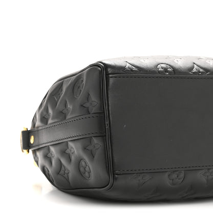 Louis Vuitton Lambskin Embossed Monogram Speedy 22 Bandouliere Black 8 of 12