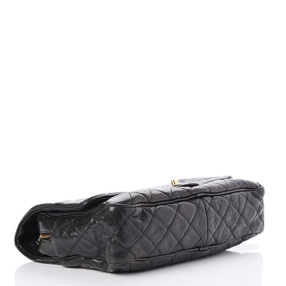 Chanel Crumpled Grained Calfskin Quilted Large Shiva Flap Black 4 of 8
