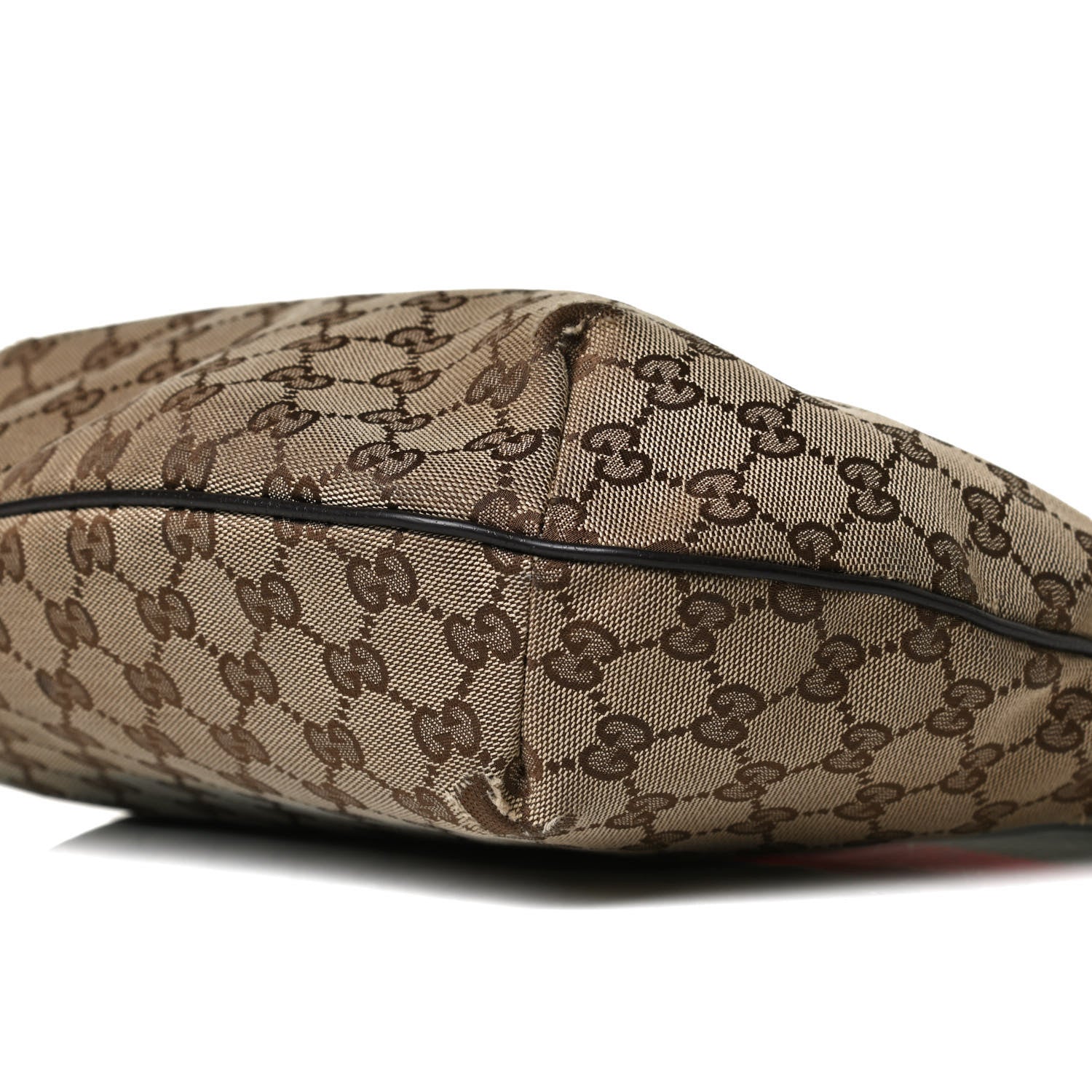 Gucci Monogram Web Medium Half Moon Hobo Dark Brown 10 of 15