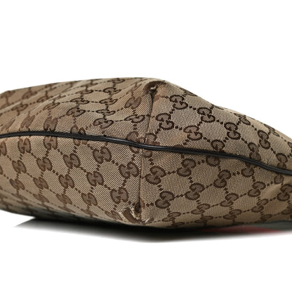 Gucci Monogram Web Medium Half Moon Hobo Dark Brown 10 of 15