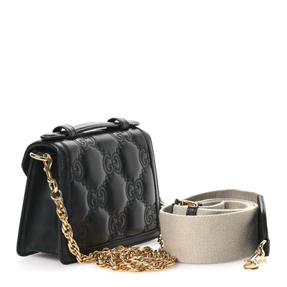 Gucci Calfskin GG Matelasse Mini Top Handle Shoulder Bag Black 3 of 12