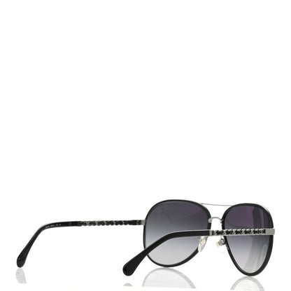 Chanel Polarized Pilot Winter Sunglasses 4219-Q Black 4 of 7