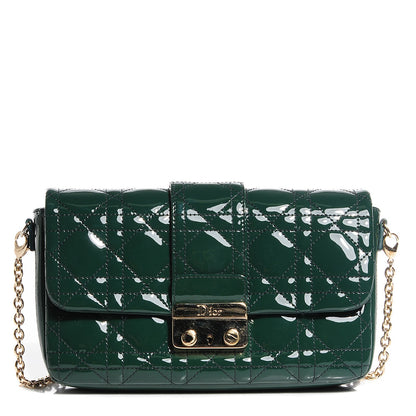Christian Dior Patent Cannage New Lock Pouch Vert Sapin 1 of 7