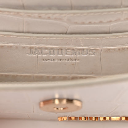 Jacquemus Calfskin Crocodile Embossed Le Riviera White 6 of 11