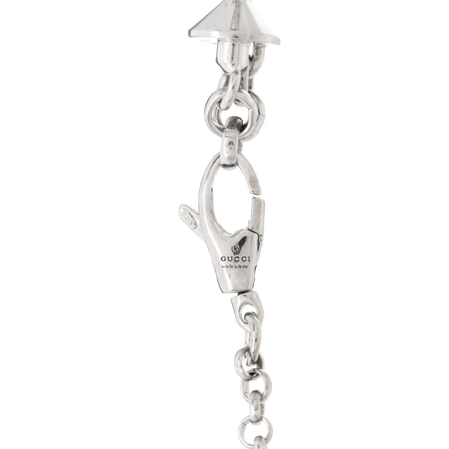 Gucci Sterling Silver Black Spinel Enamel Heart Bosco Orso Bracelet 4 of 4