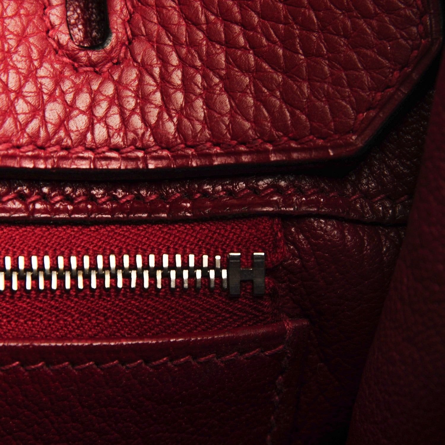 Hermes Taurillon Clemence Birkin 35 Rouge H 6 of 19