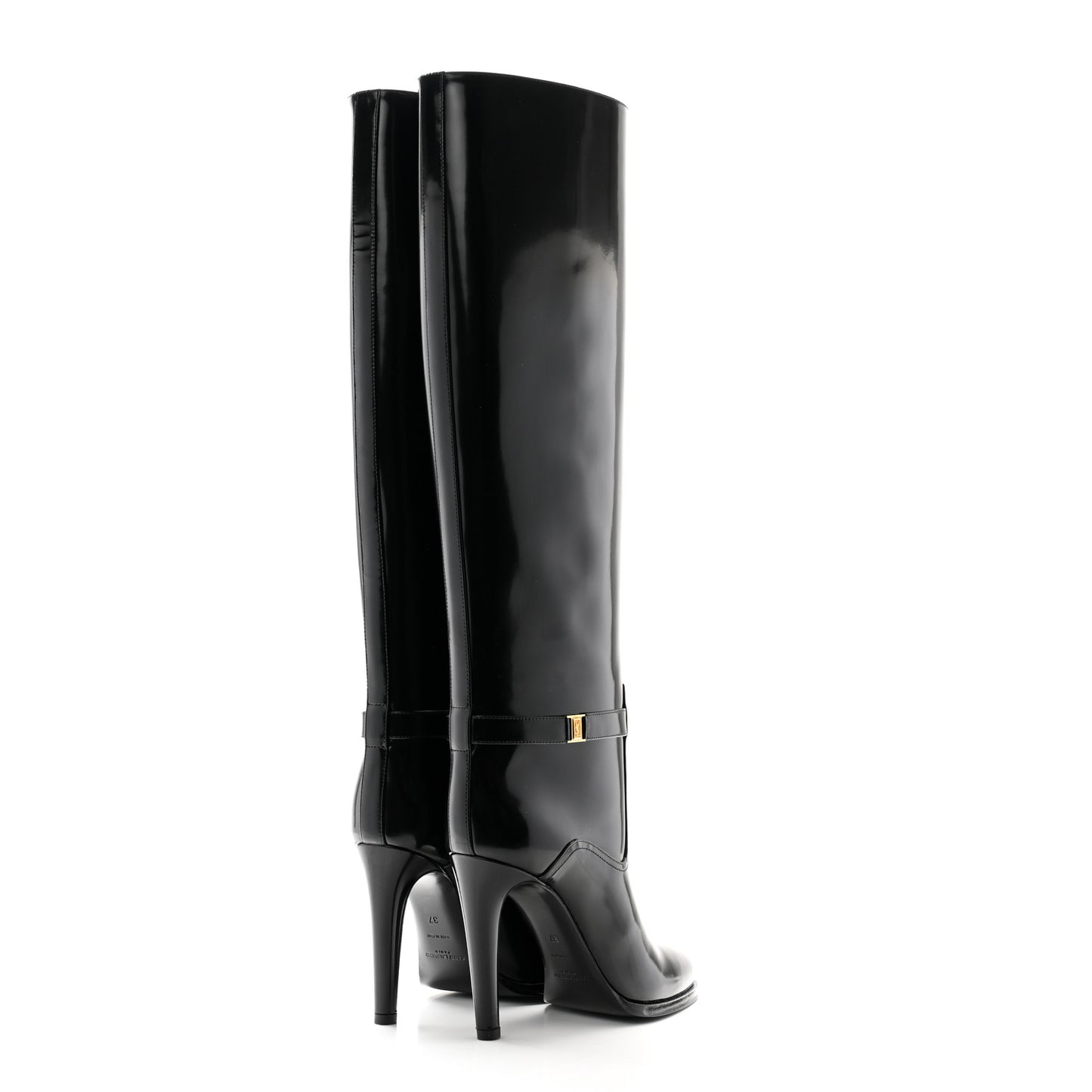 Patent Calfskin Diane 100 Boots 37 Black