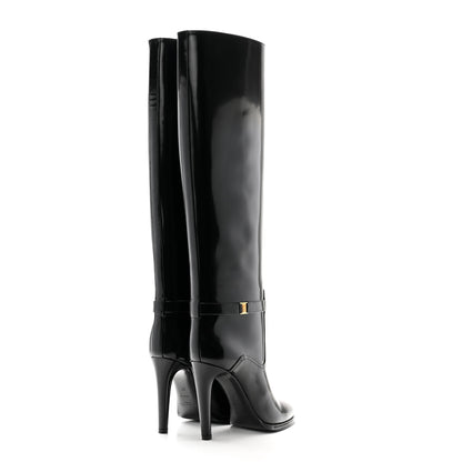 Saint Laurent Patent Calfskin Diane 100 Boots 37 Black 4 of 9