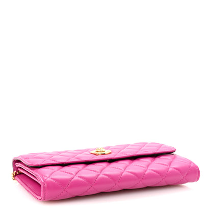 Versace Lambskin Quilted Medusa Wallet on Chain Crossbody Orchid 4 of 10