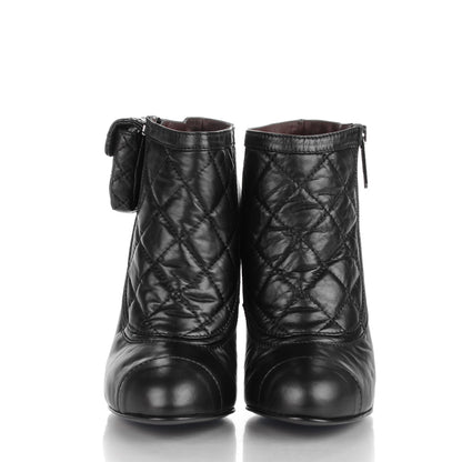 Chanel Calfskin Quilted Reissue Booties 38.5 Black 2 of 9