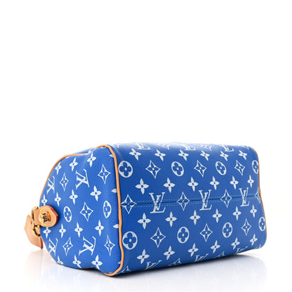 Louis Vuitton Calfskin Monogram Speedy P9 Bandouliere 25 Blue 5 of 13