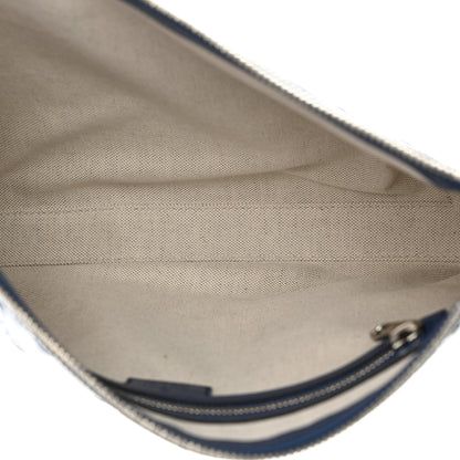 Gucci Calfskin GG Tennis Embossed Medium Wristlet Messenger Bag Intense Metal Blue 5 of 11