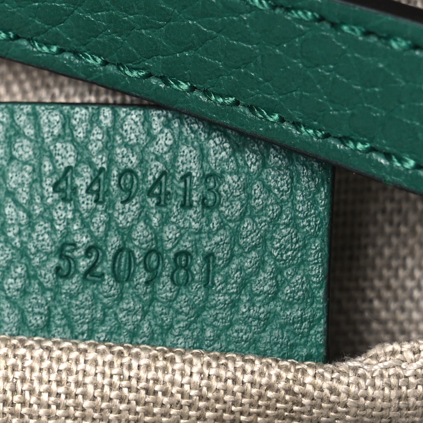 Monogram Dollar Calfskin Mini Bree Messenger Bag Beige Ebony Emerald