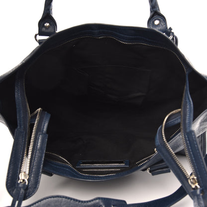 Balenciaga Agneau Classic Silver Hardware City Bleu Obscur 5 of 9