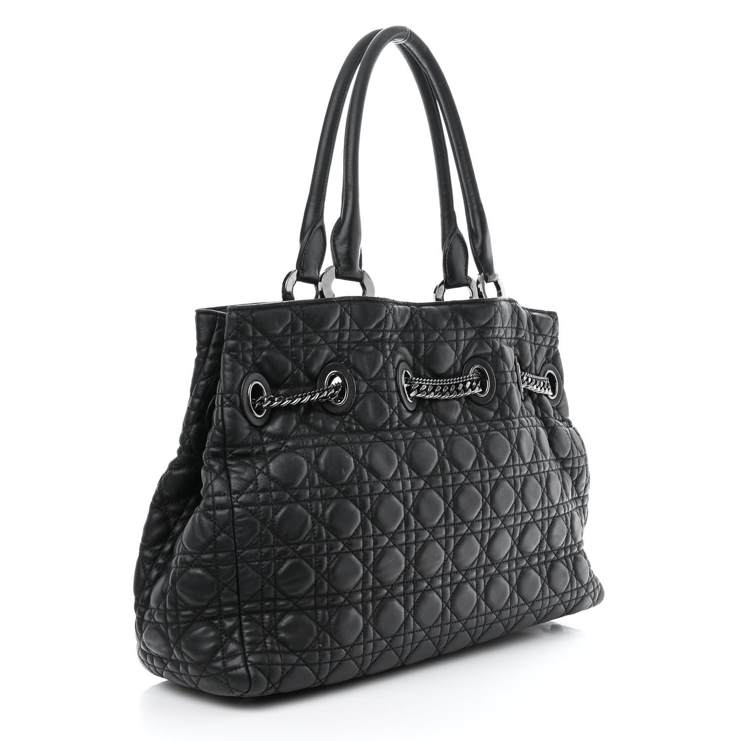 Lambskin Cannage Chri Chri Tote Black