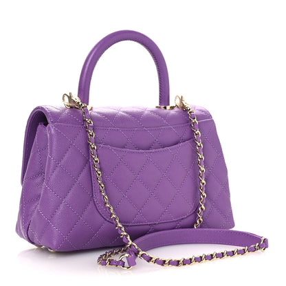 Chanel Caviar Quilted Mini Coco Handle Flap Purple 3 of 14