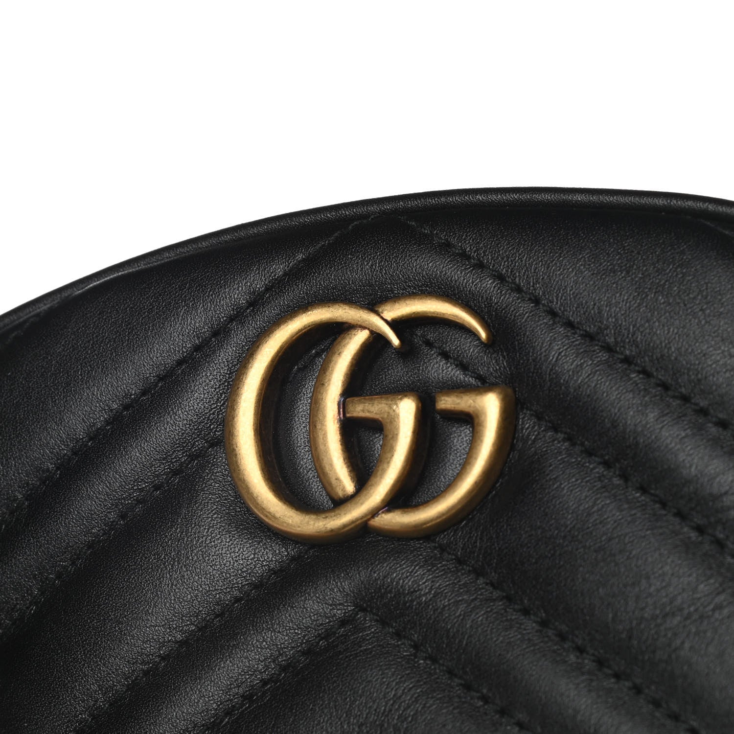 Gucci Calfskin Matelasse GG Marmont Belt Bag 85 34 Black 6 of 16
