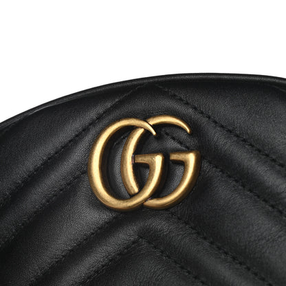 Gucci Calfskin Matelasse GG Marmont Belt Bag 85 34 Black 6 of 16