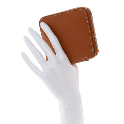 Hermes Evercolor Silk'In Compact Wallet Gold 2 of 9