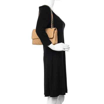 Chanel Caviar Quilted Medium Double Flap Beige 2 of 20