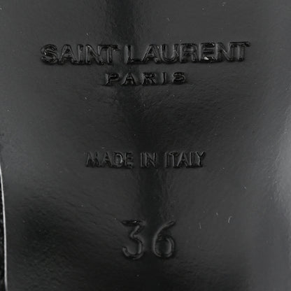 Saint Laurent Glitter Effect Calfskin Tribute 75 Platform Sandals 36 Black 6 of 10