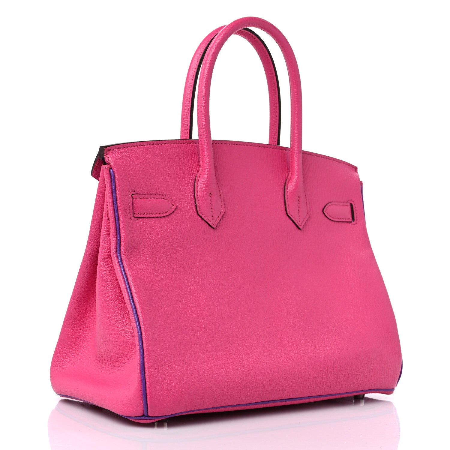 Hermes Chevre Mysore Horseshoe Birkin 30 Rose Tyrien Parme 3 of 13